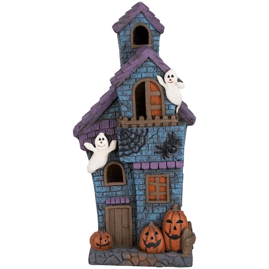 23" LED Haunted House with Ghosts Halloween Decoration By Northlight in Blue | 22.75" x 10.25" x 7.25" | Michaels®